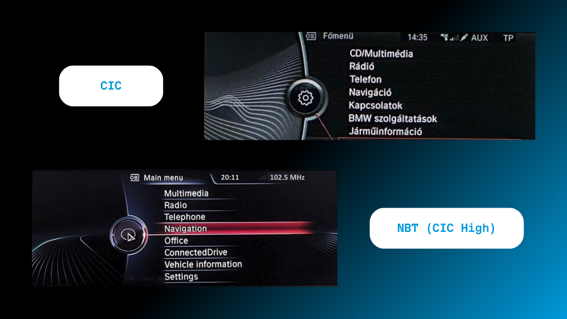 CIC menu vs NBT menu